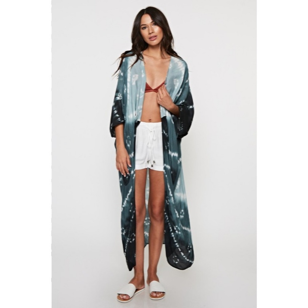 Diamond Tie Dye Split Front Caftan New One Size - Picture 3 of 8